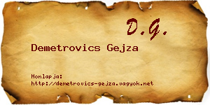 Demetrovics Gejza névjegykártya